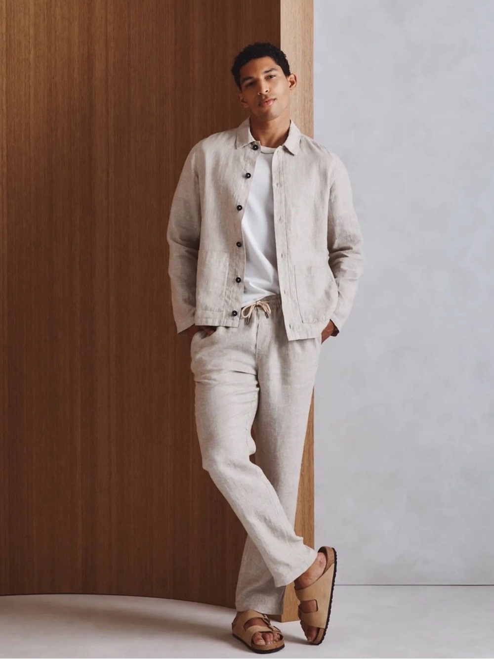 Quince Men's Natural Beige Linen Drawstring Pants NWT